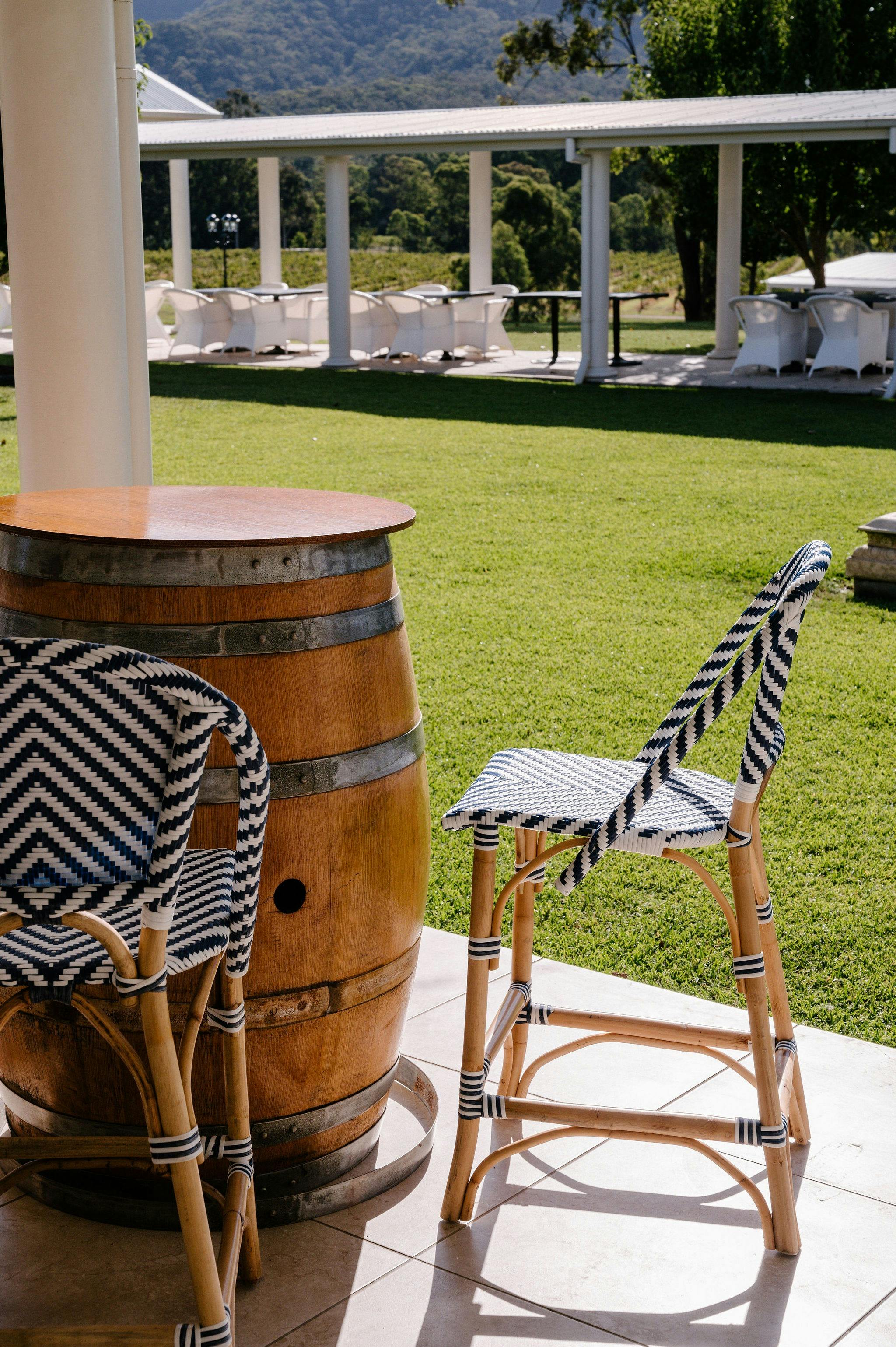 Cellar door outside seating