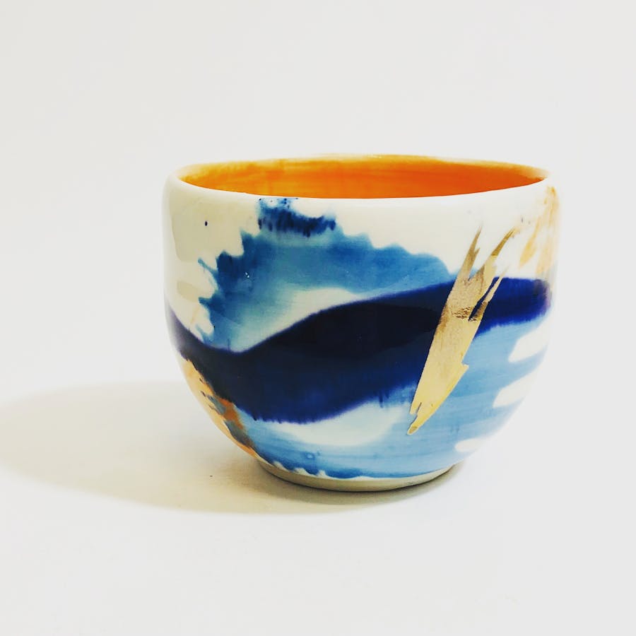 photograph is a sample of recent porcelain work titled 'Gerroa Sunset'