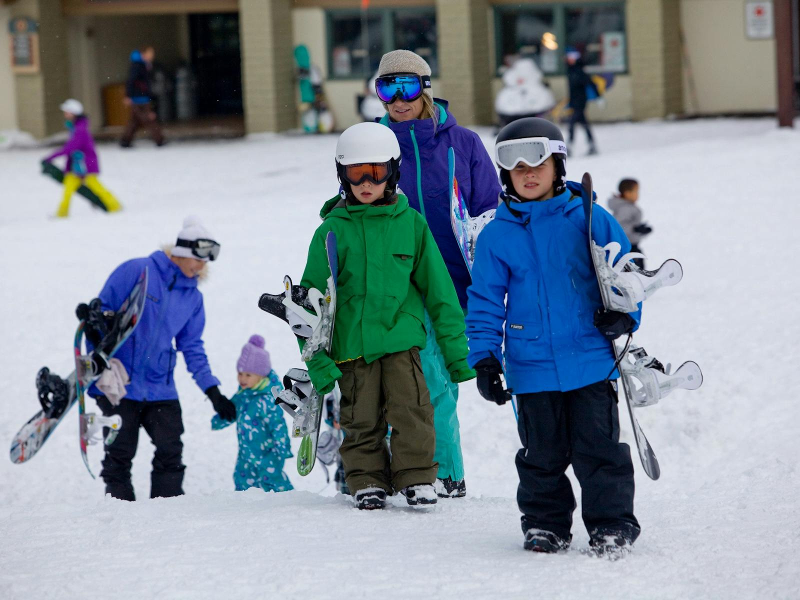 Burton kids boarding