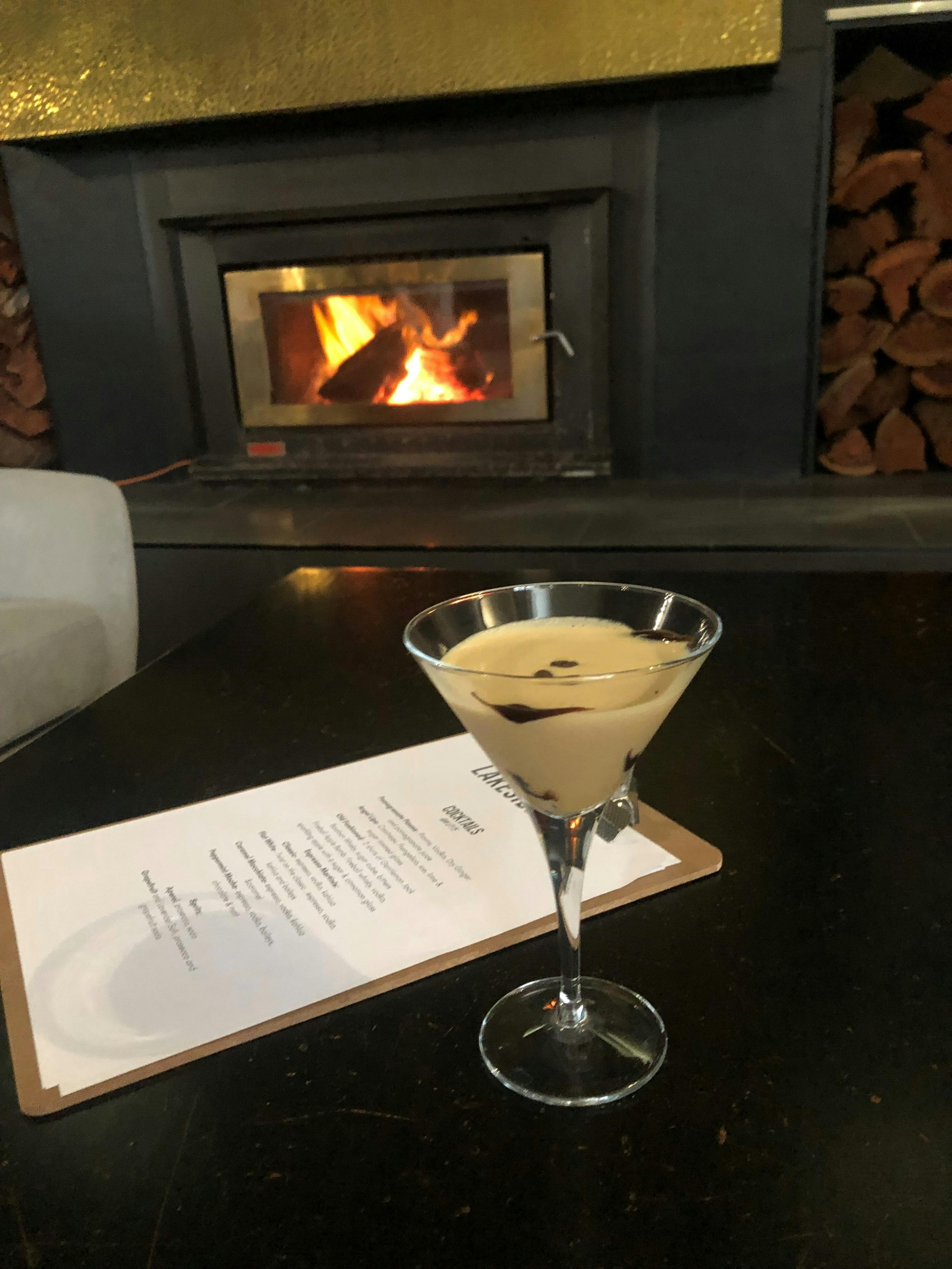 Cocktails fireside