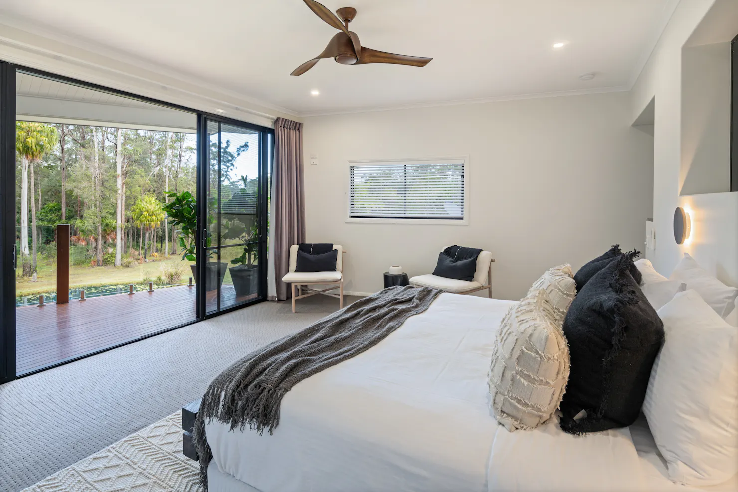 The master suite offers total privacy with its own balcony, seating area and spacious ensuite.