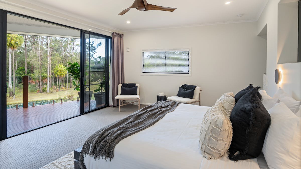 The master suite offers total privacy with its own balcony, seating area and spacious ensuite.