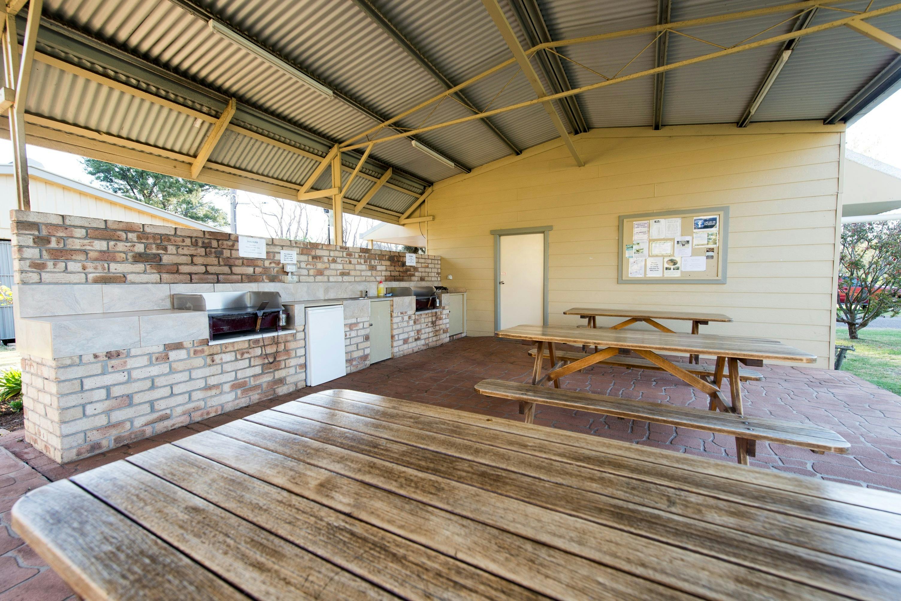 Our camp kitchen at Fossickers Tourist Park is fully equipped for all your cooking needs,