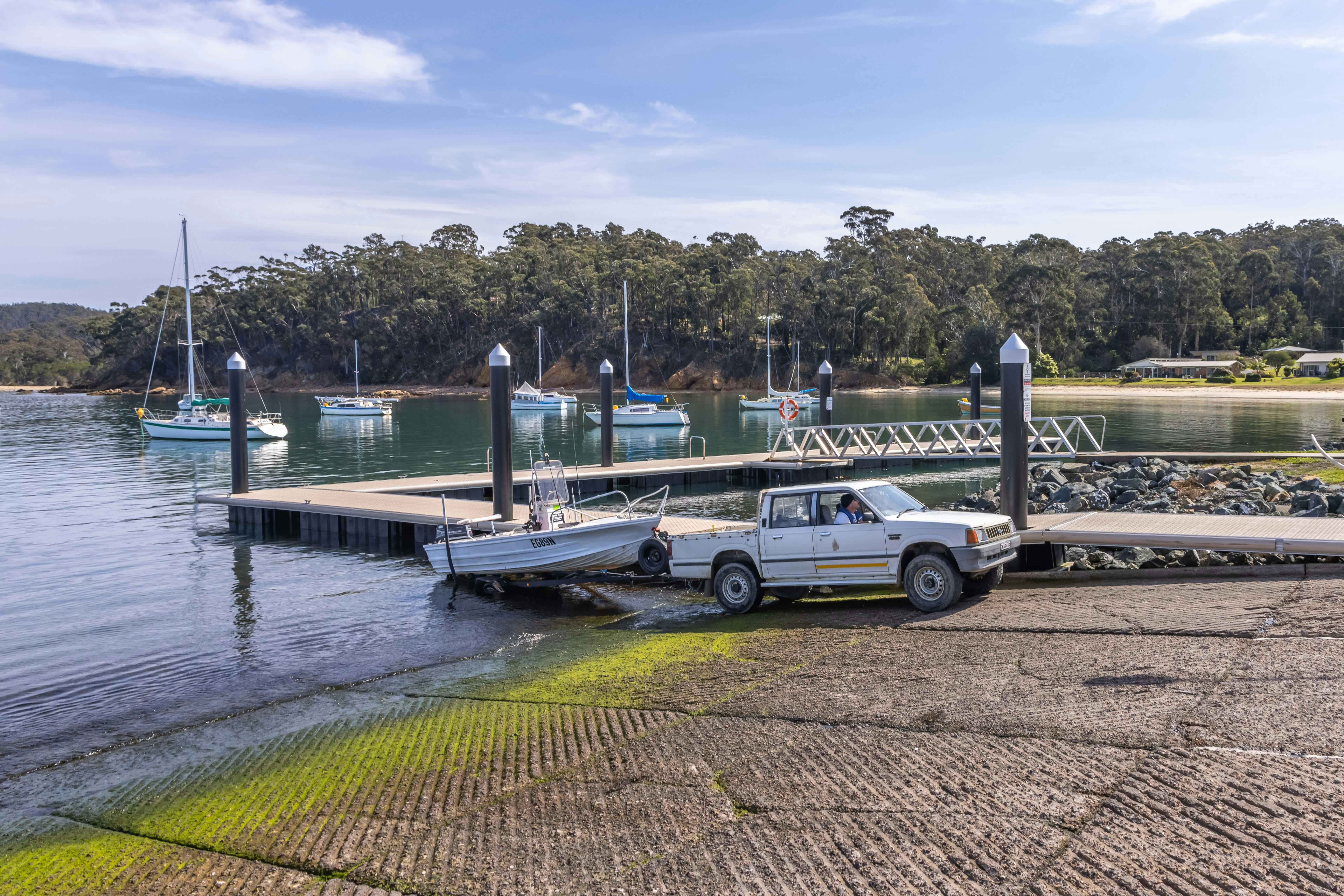 Quarantine Bay and Boat Ramp, Eden, Fishing ramp, swimming,  NSW south coast, Sapphire Coast