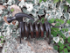Hound made from reclaimed farm metal