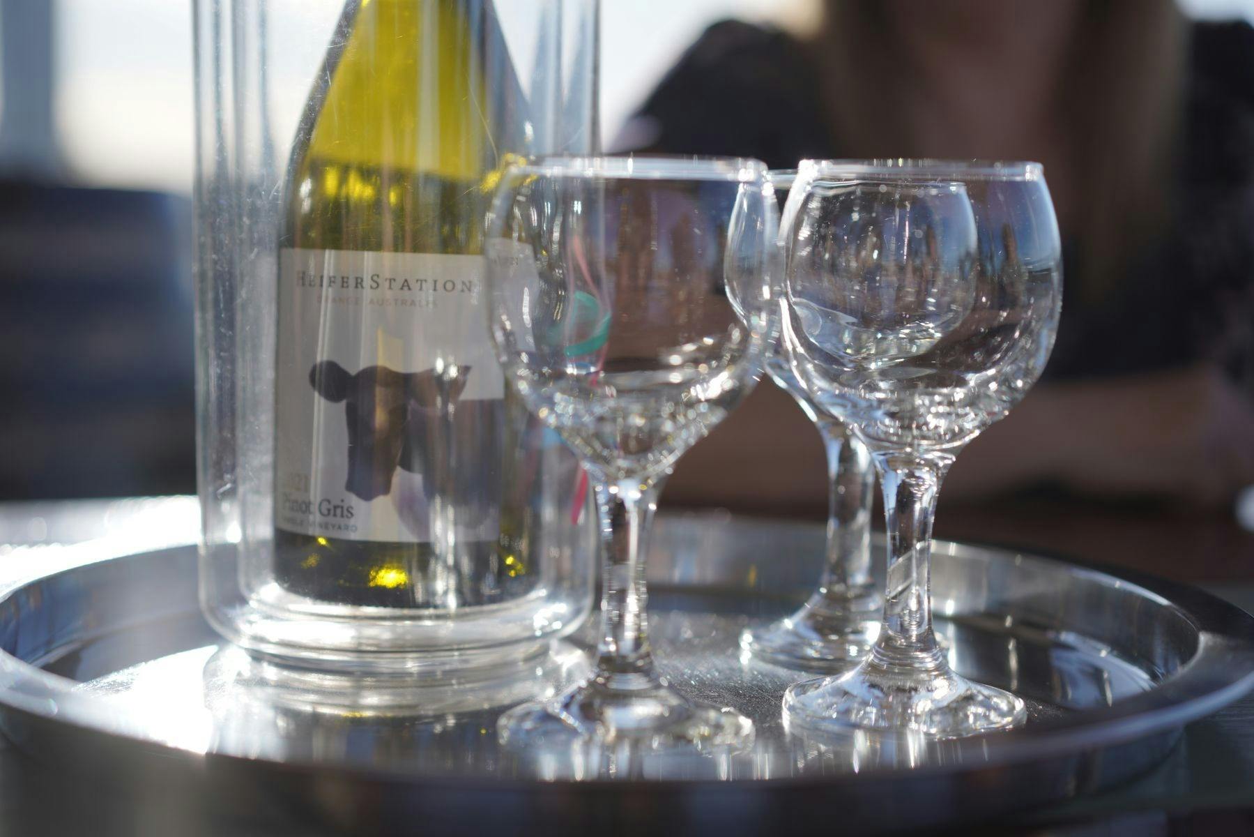 Wine bottle and glasses