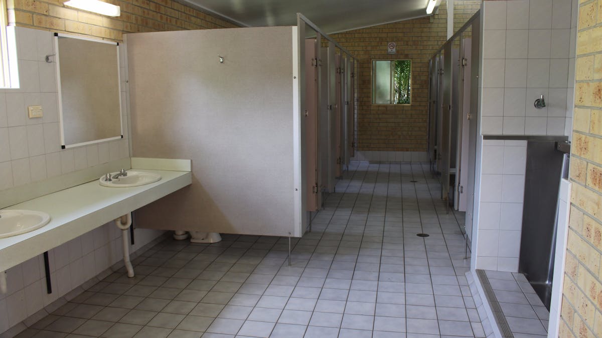 Clean amenities block.