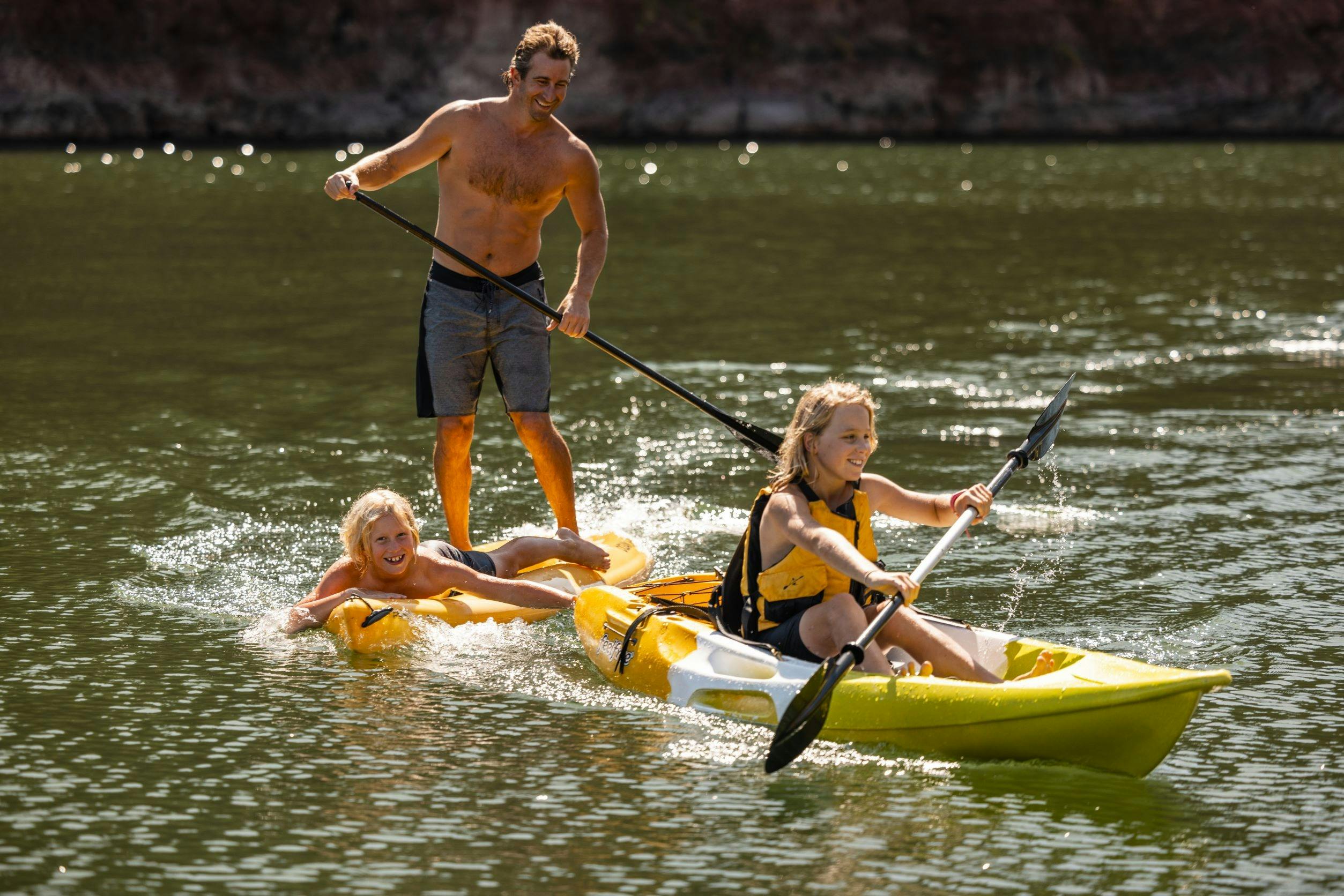 kayak and paddleboard on Lake Argyle