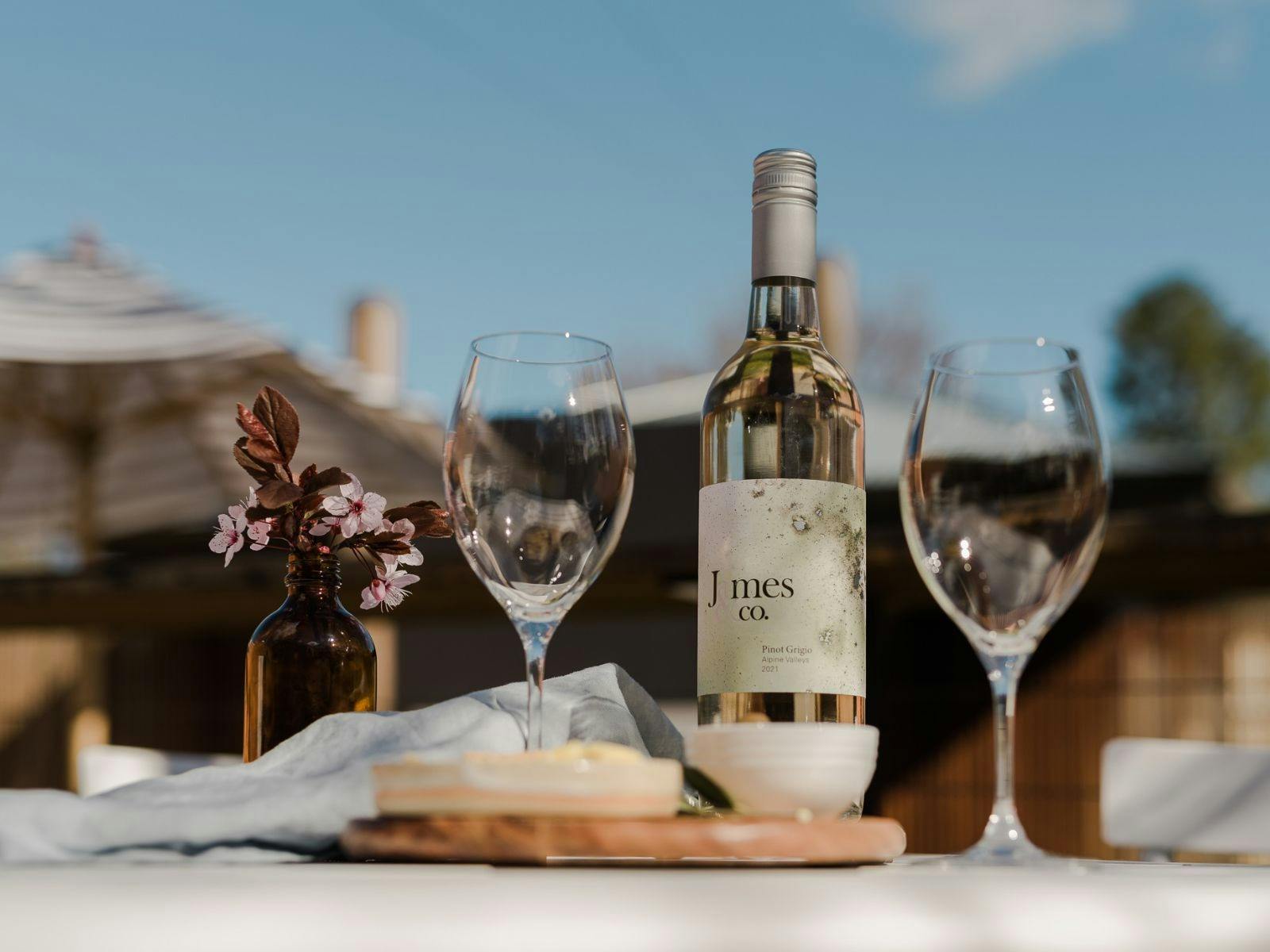 Enjoy a glass outside in the sunshine on our courtyard deck