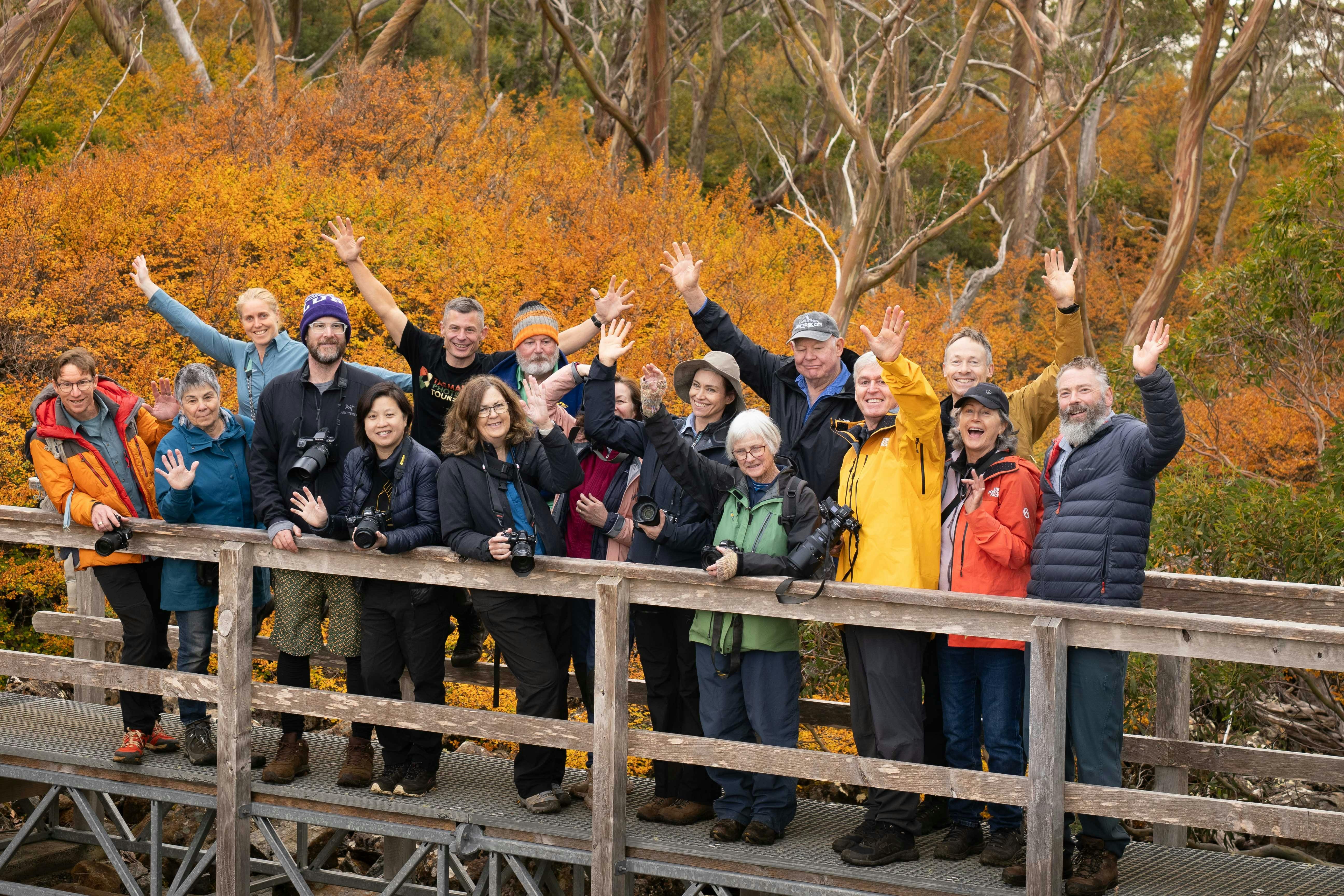 a group of photographers in front of fagus