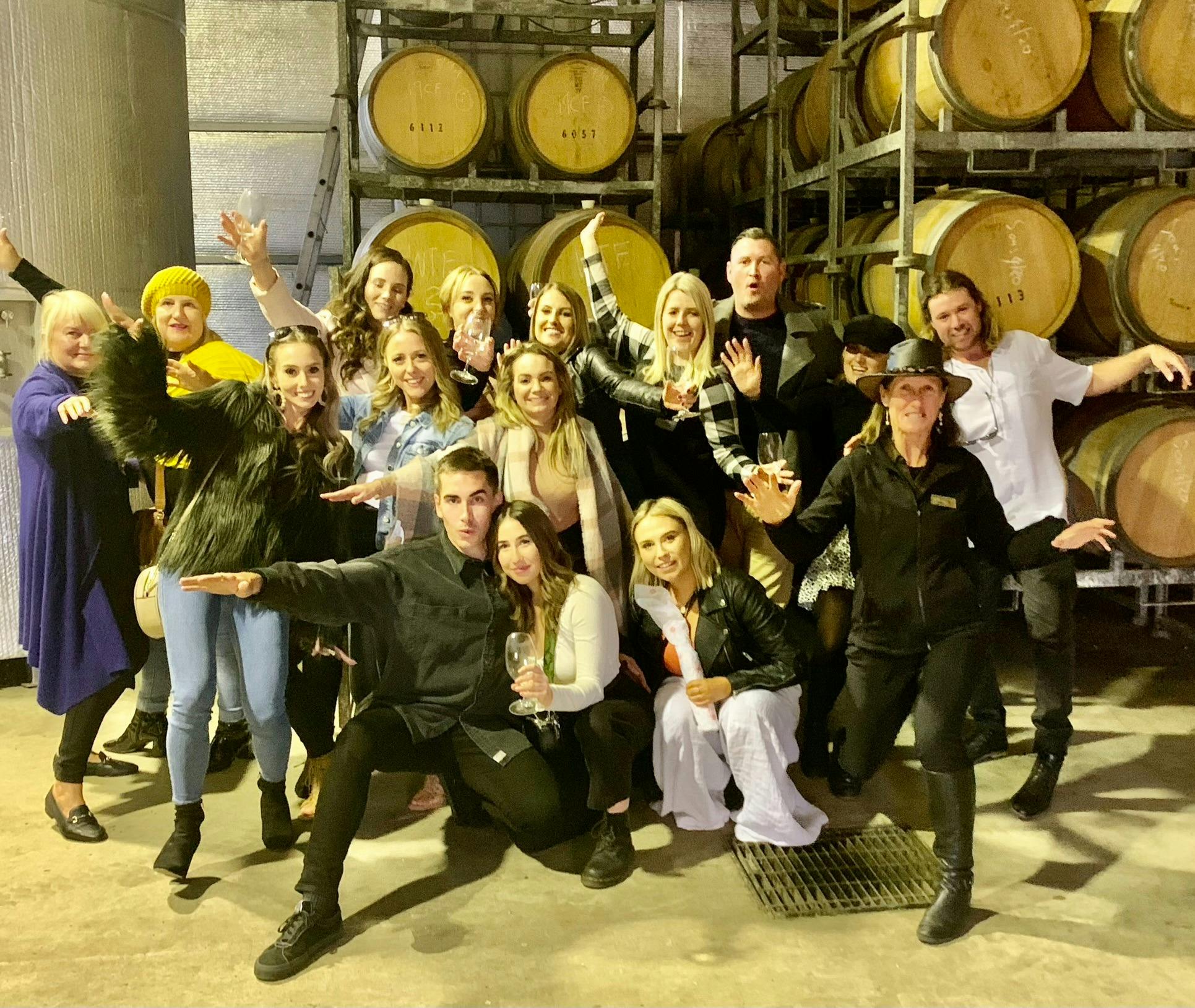 people having fun on a wine toiur