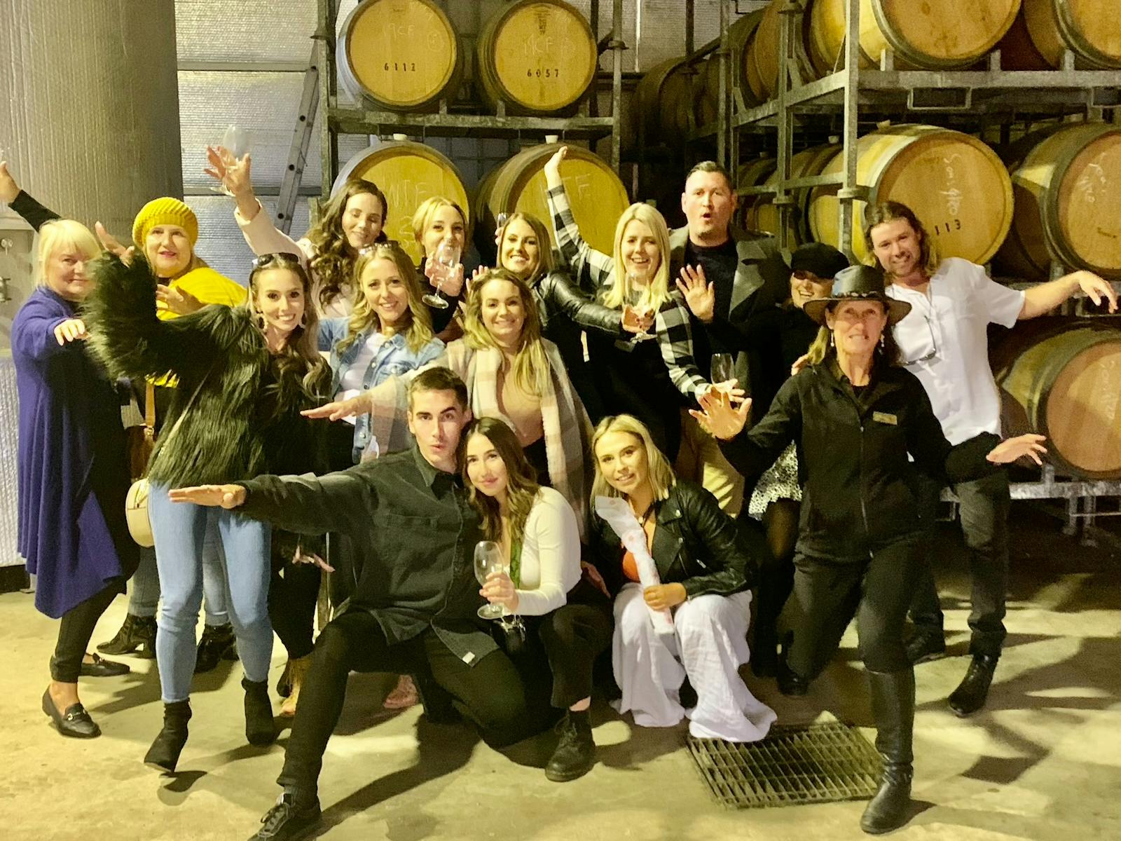 people having fun on a wine toiur