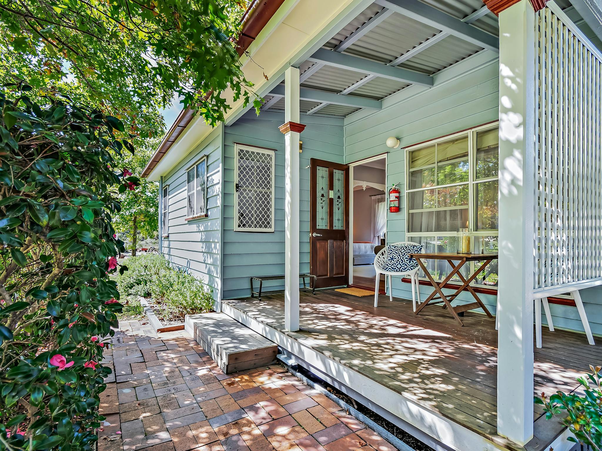 Forget Me Not Cottage private verandah overlooking gardens Forget Me Not Cottage private verandah overlooking gardens