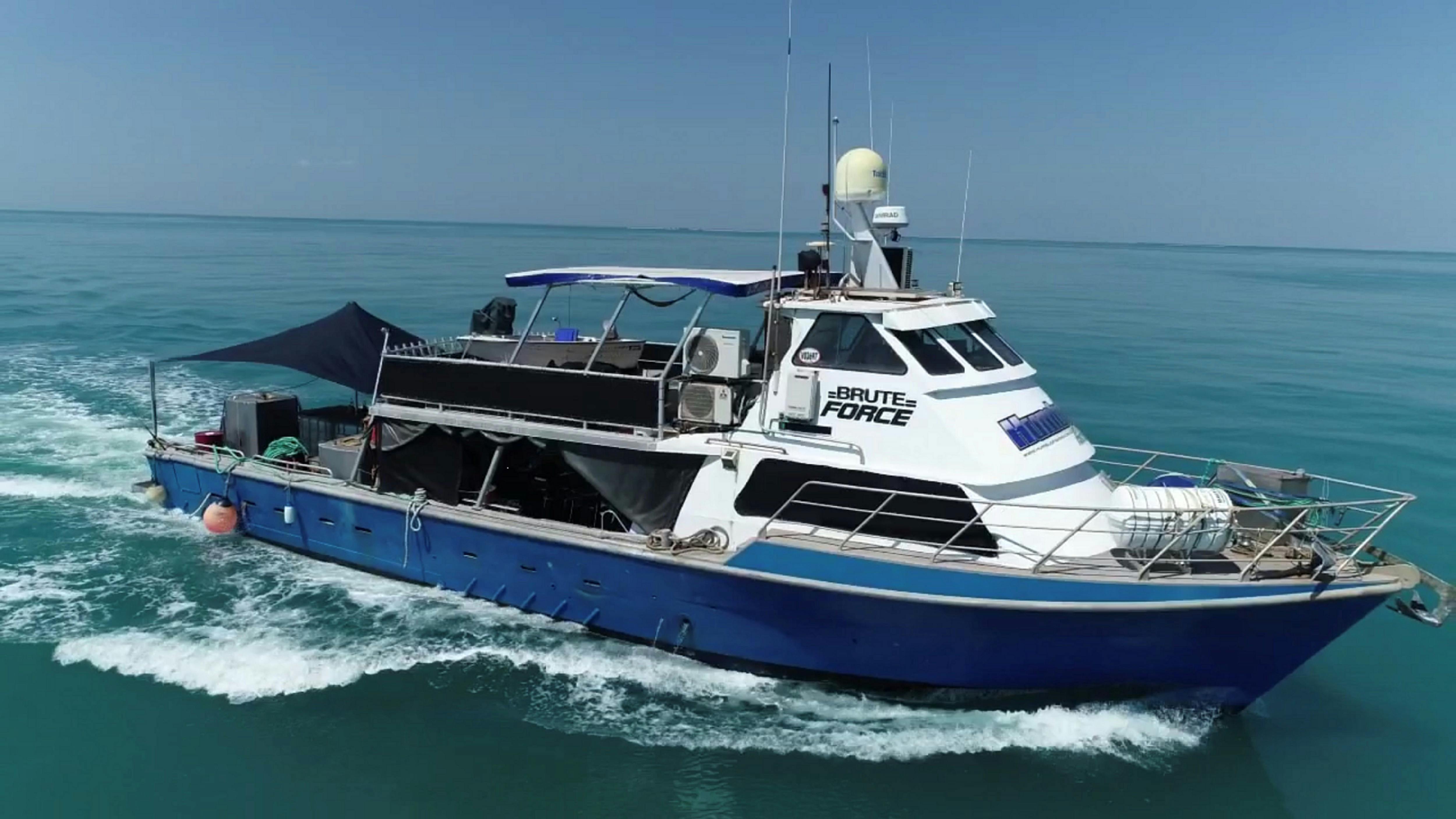 Humbug Fishing's 7 mtr tender boat for easy access to remote rivers and creeks in Northern Territory