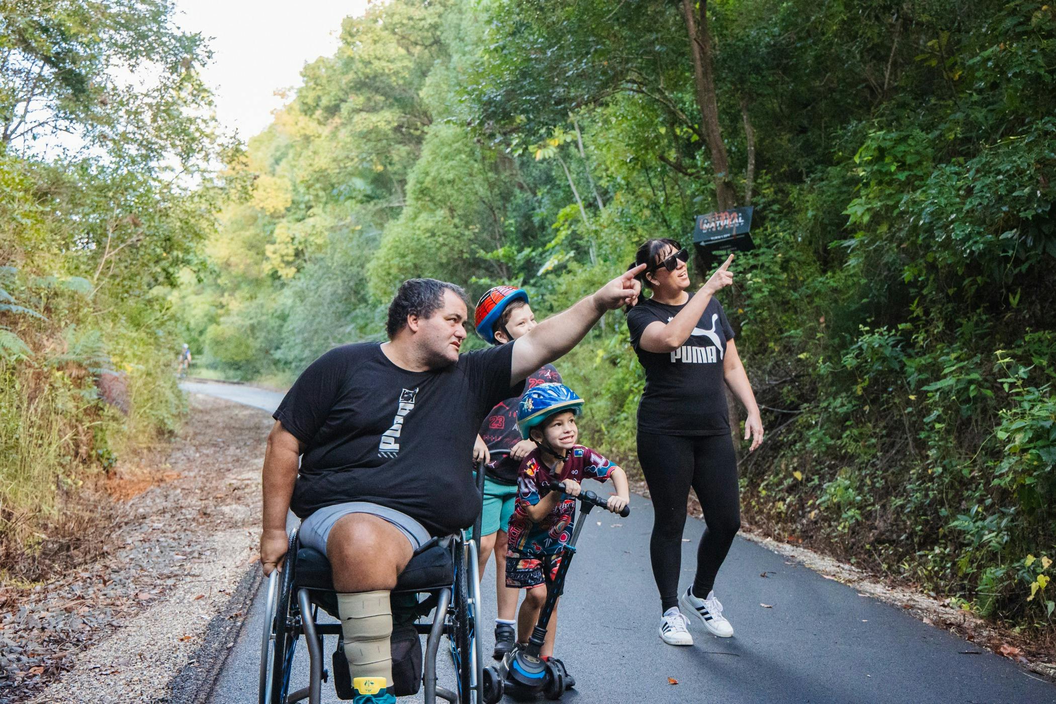 レールトレイルの車椅子