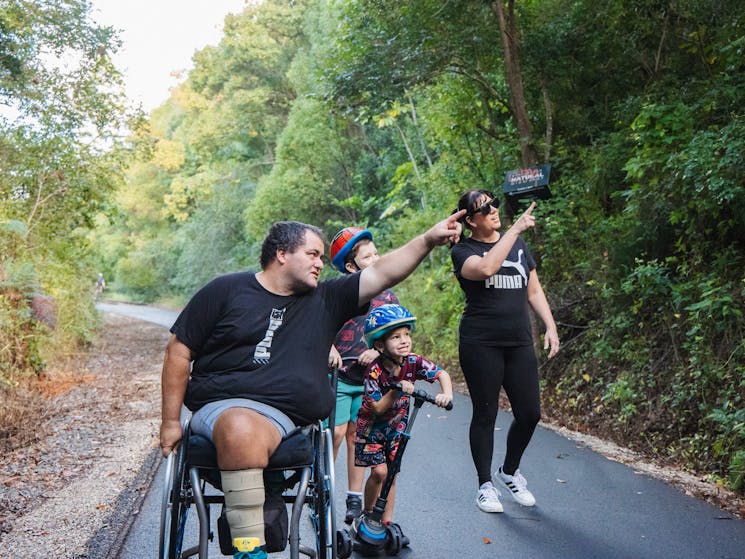 wheelchair on rail trail