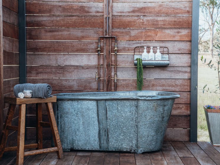 French vintage outdoor bathtub
