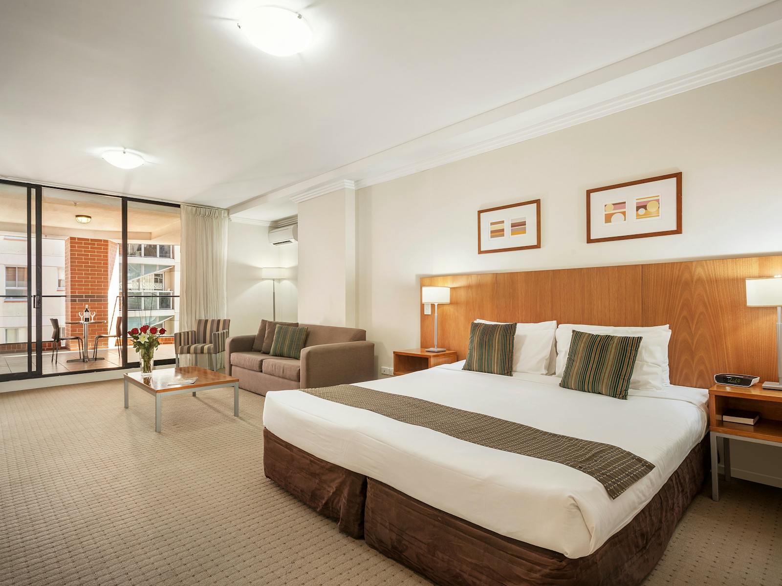 The Executive Studio apartments have been designed to be spacious, open plan with private balconies.