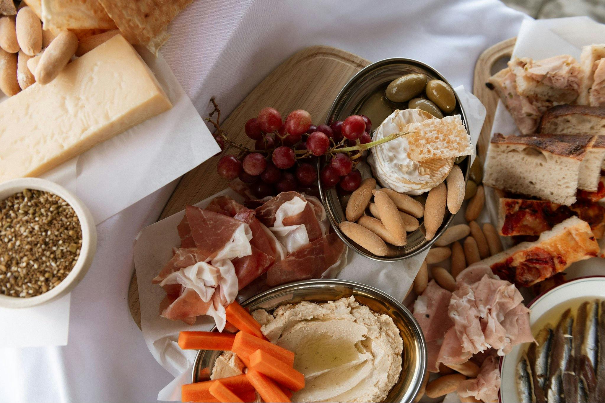 Olives, dips and deli meats