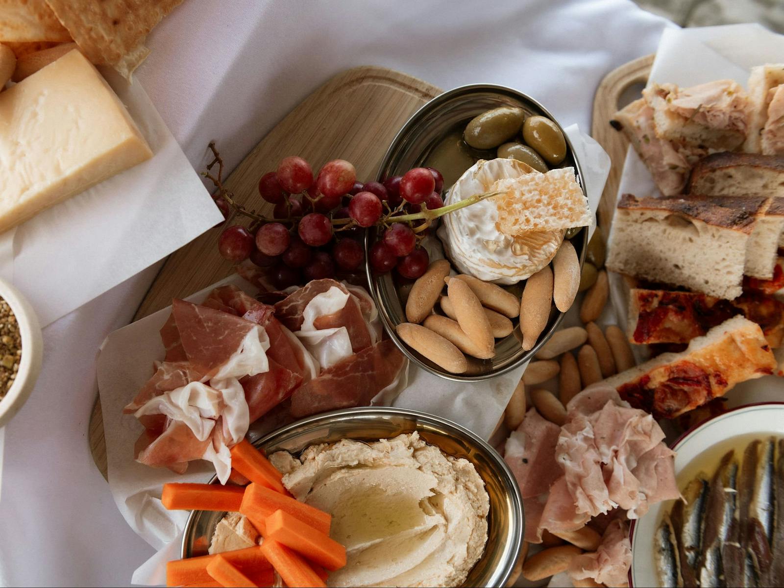 Olives, dips and deli meats