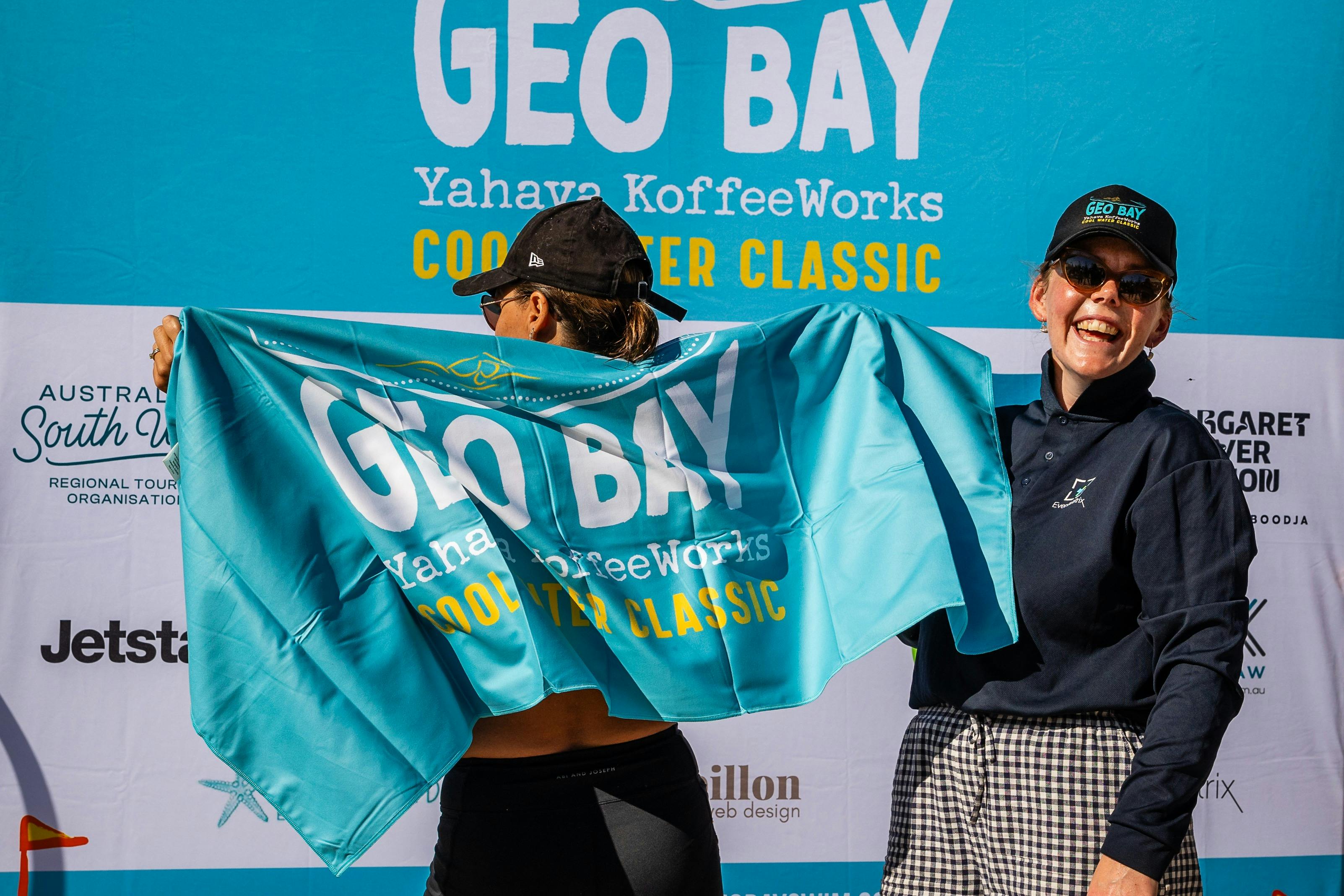 Swimmers celebrate the event