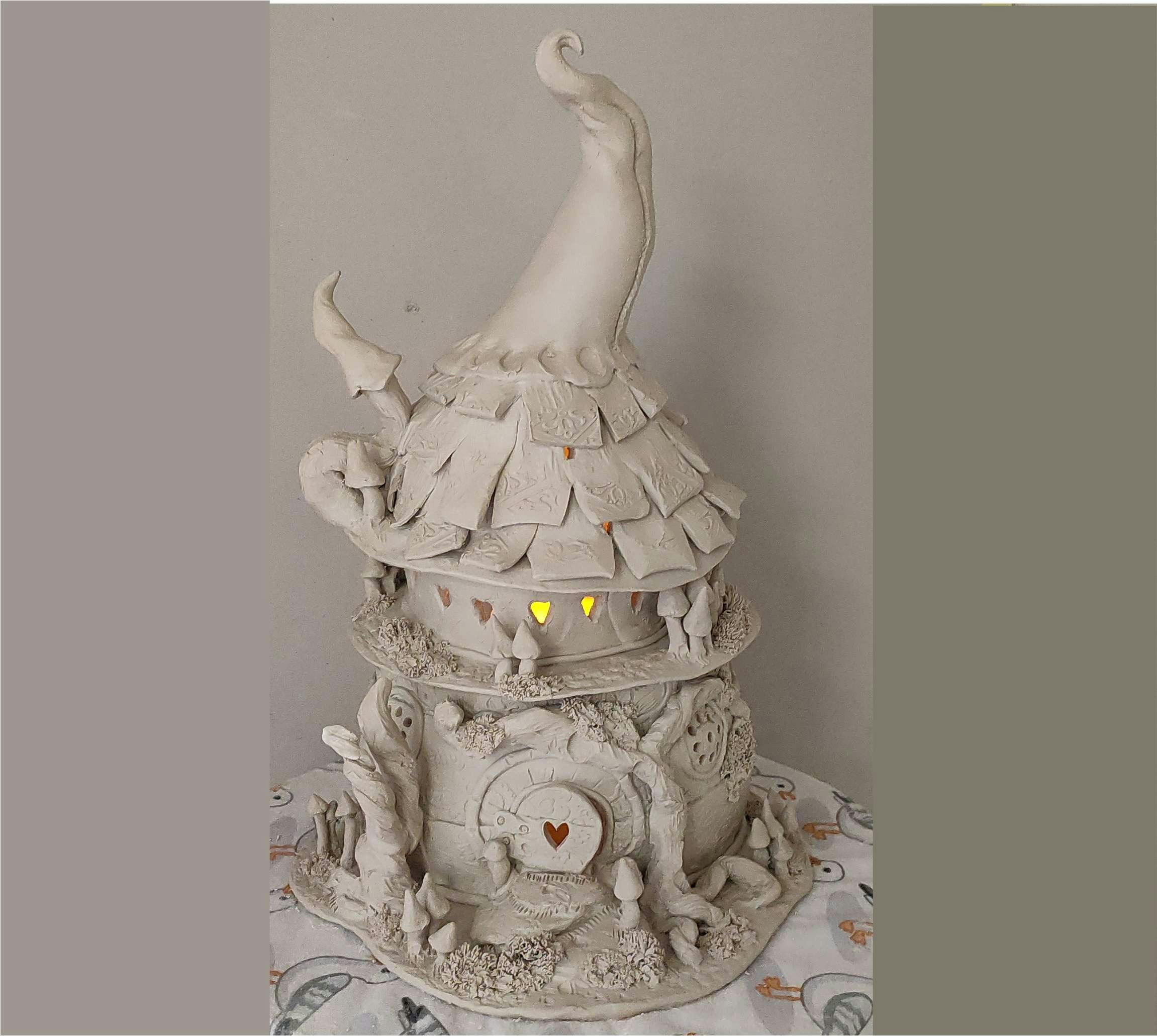 clay, house, build, make, ceramics, pottery, fairy, fantasy, enchanting, winter,