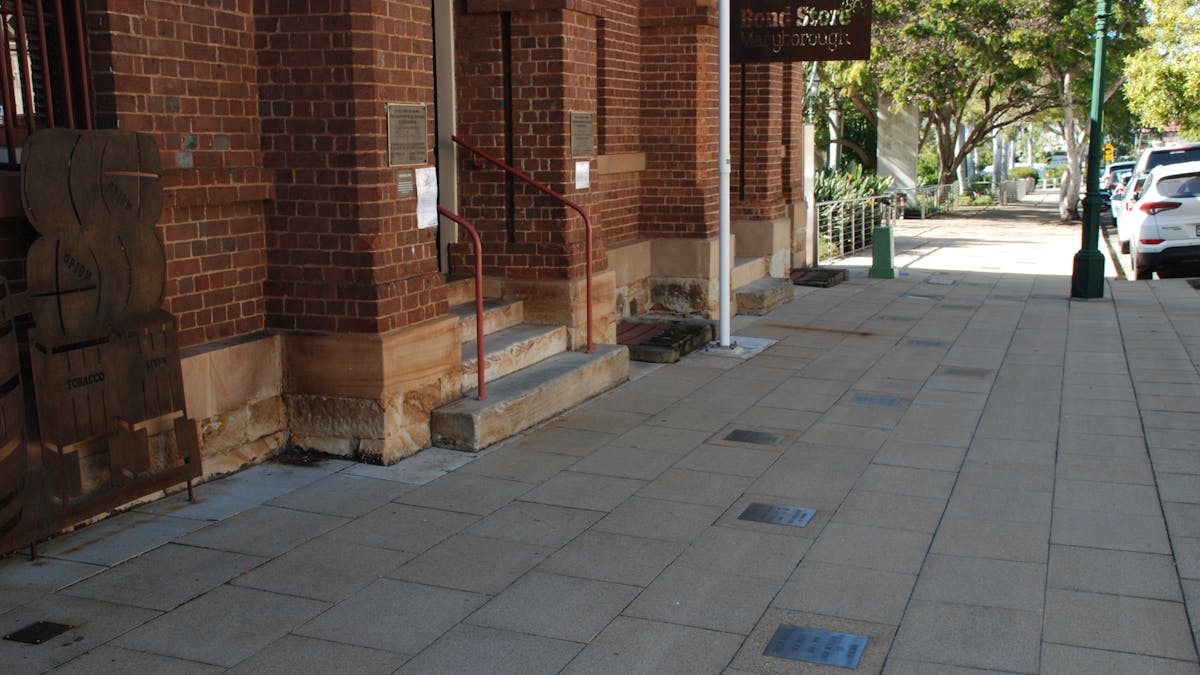 photo of the Achievers Walk pavement outside the Bond Store