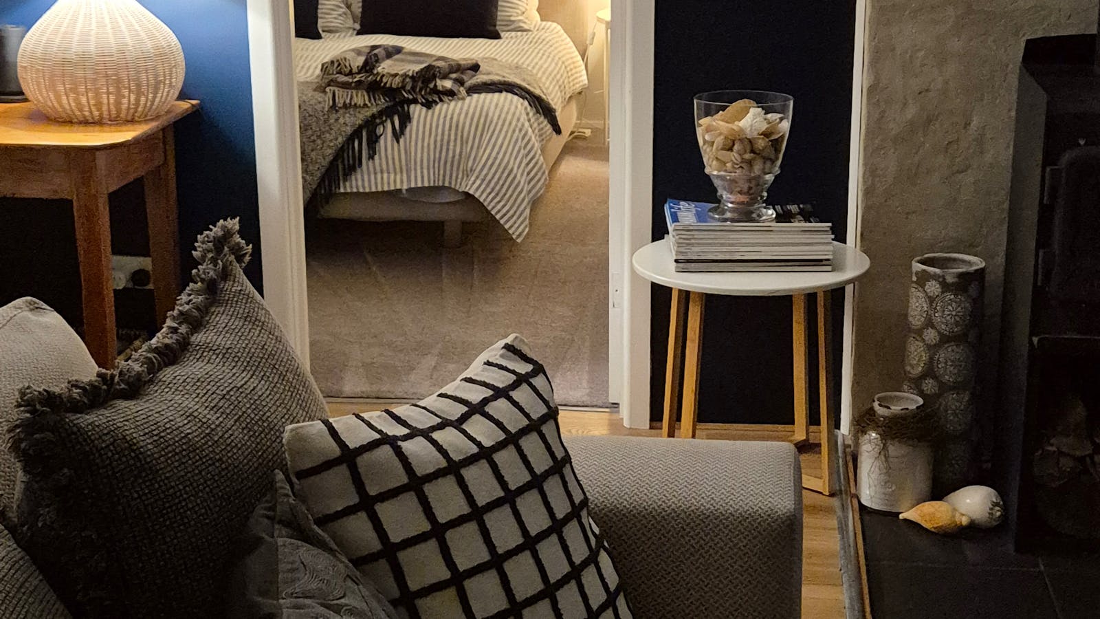 looking into master bedroom