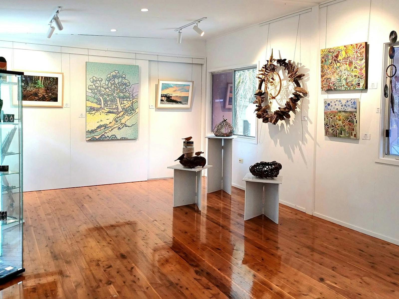 Photo shows Hand crafted pieces and paintings by local artists Photo shows Hand crafted pieces and paintings by local artists
