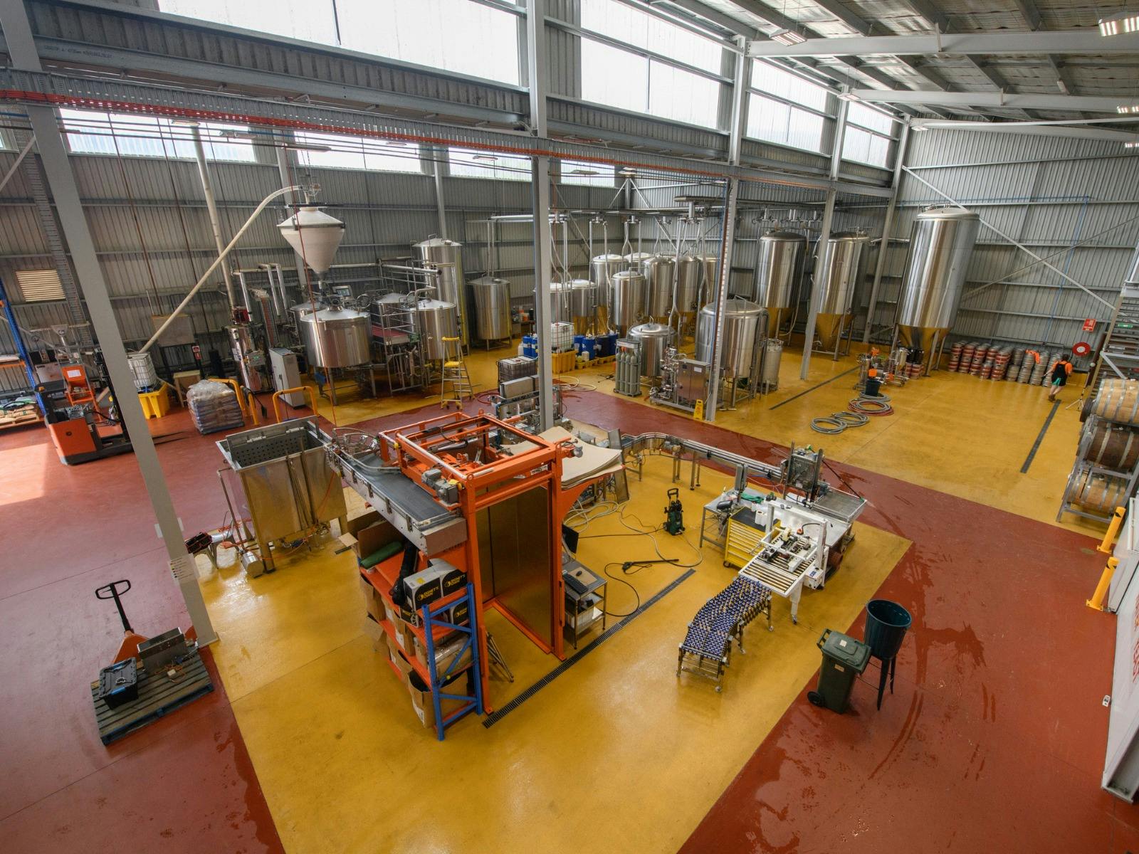 Inside Fred's Shed, Bright Brewery's production facility