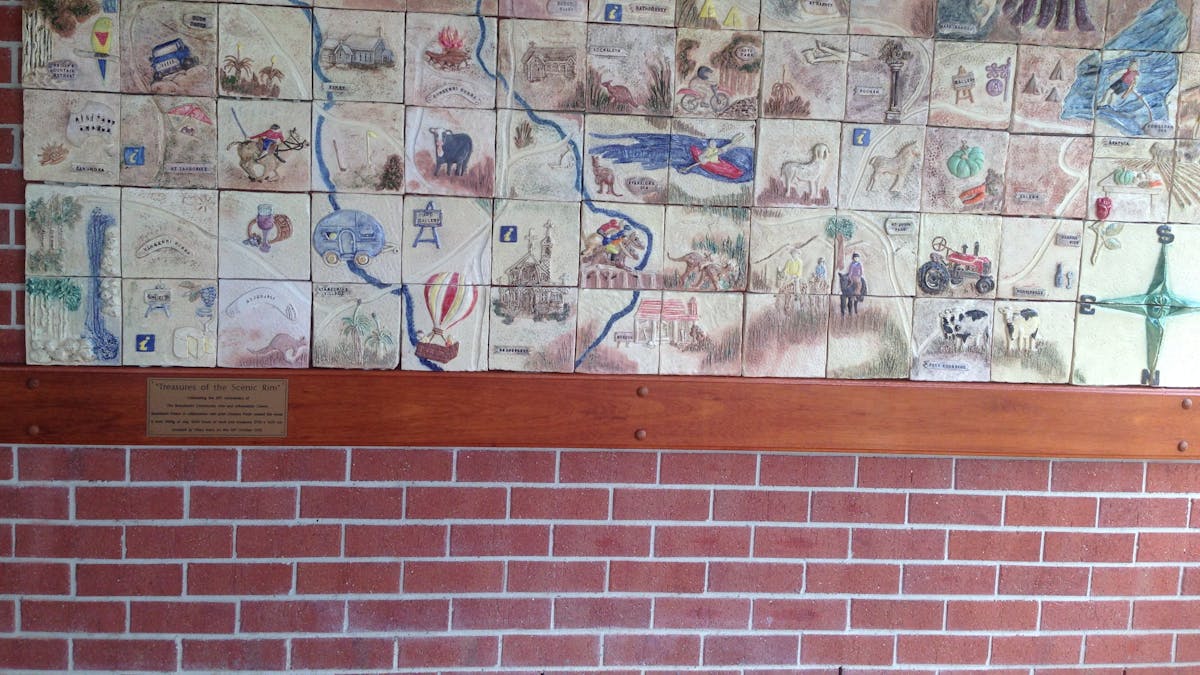 Handmade pottery map each tile is individually made by a different person.