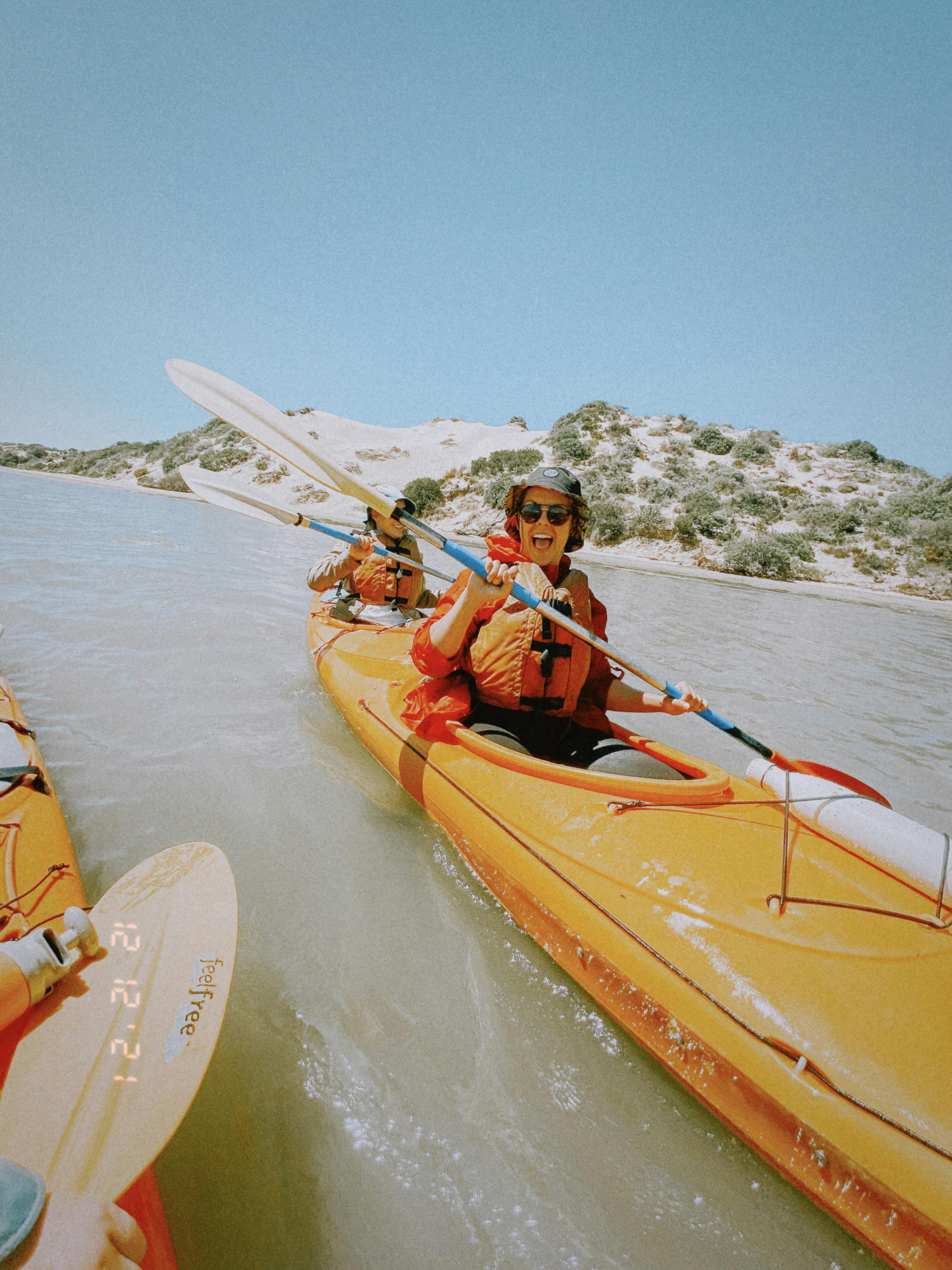 Women Kayaking on the Coorong on the Coorong fleurieu peninsula enliven outdoor adventures