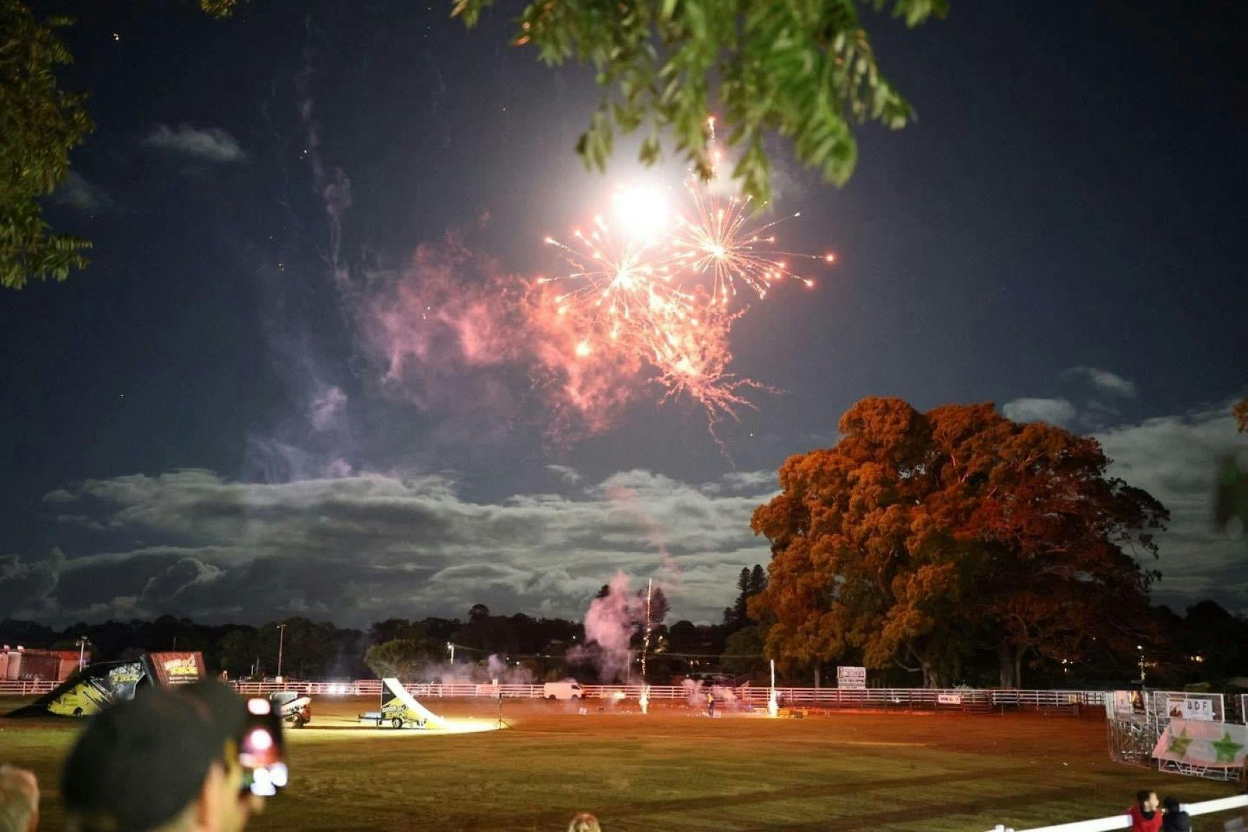 Fireworks over showground