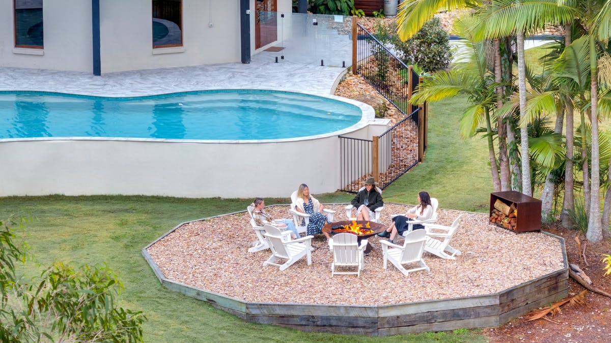 Cosy up by the beautiful outdoor fire pit.