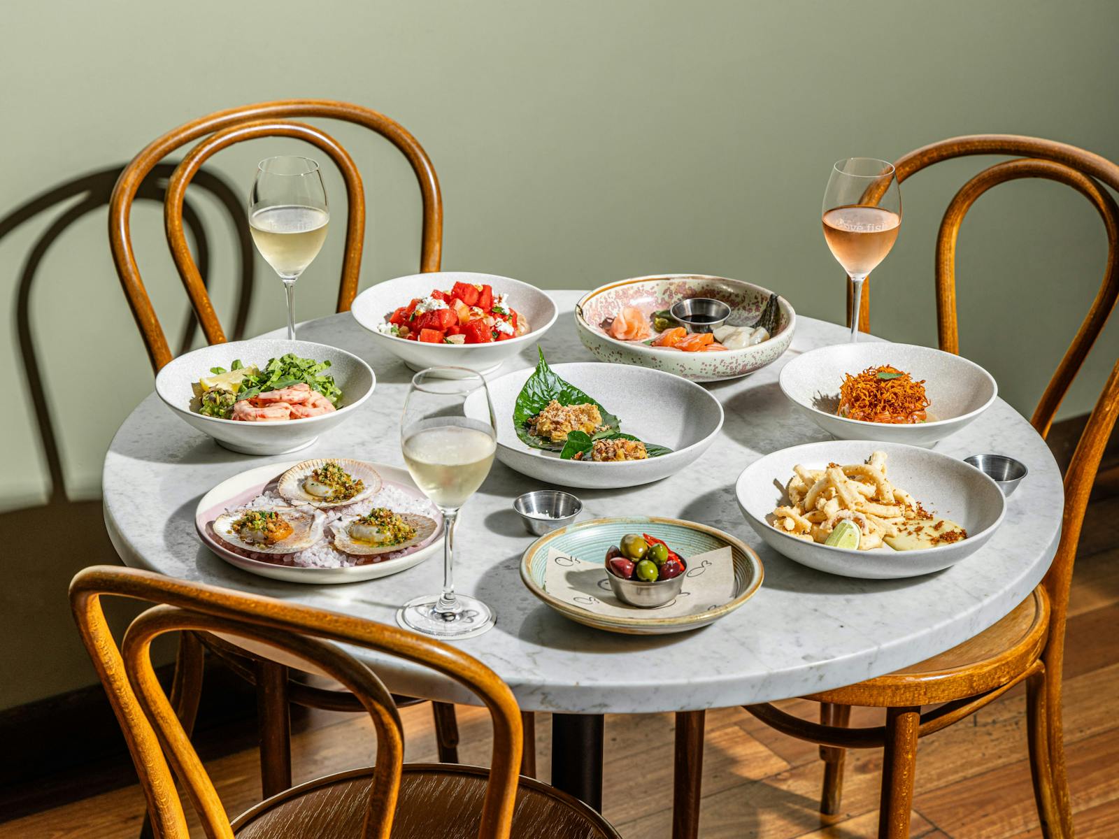 Selection of Australian seafod dishes