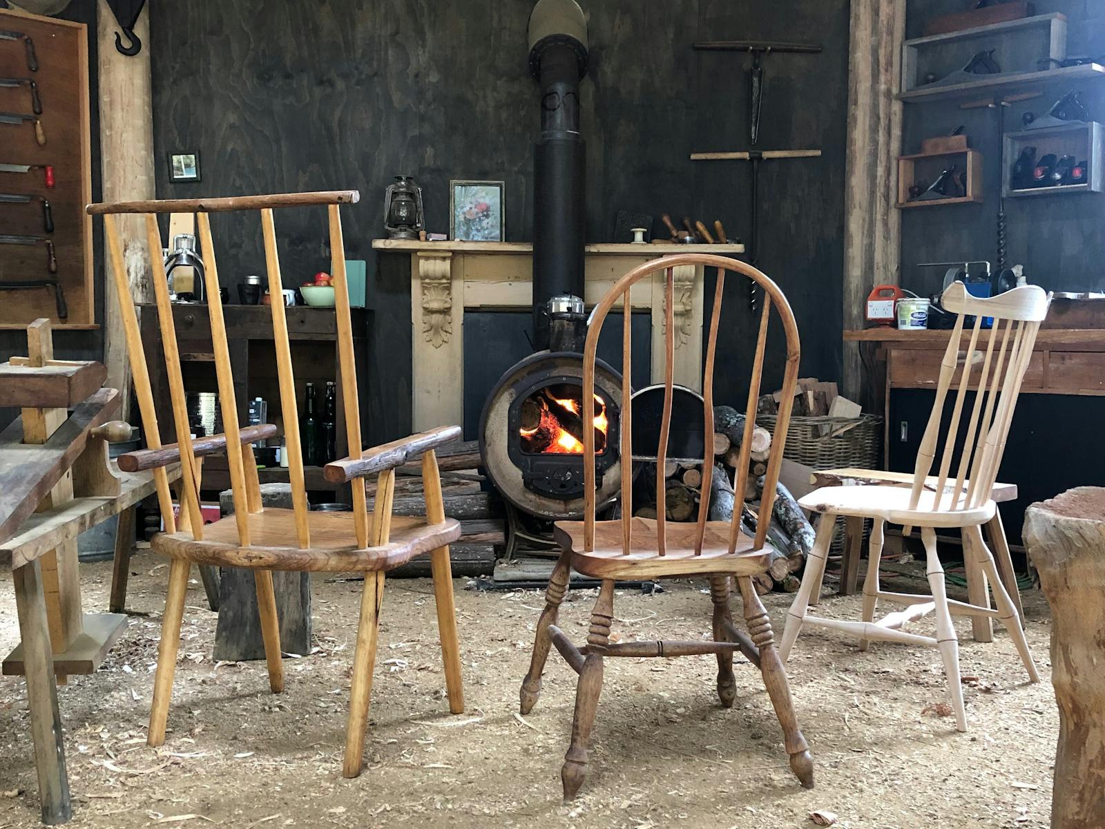 Windsor chairs in the wisdom through wood workshop
