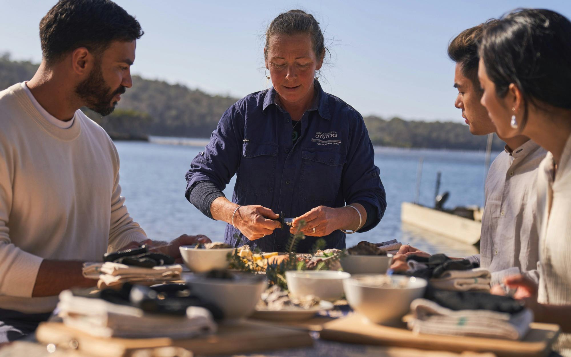 Oyster shucking demonstration