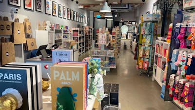 Books, socks, and stationery fill Pom Pom Store’s bright, spacious layout.