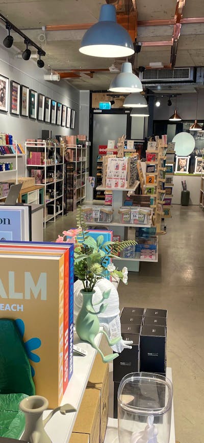Books, socks, and stationery fill Pom Pom Store’s bright, spacious layout.