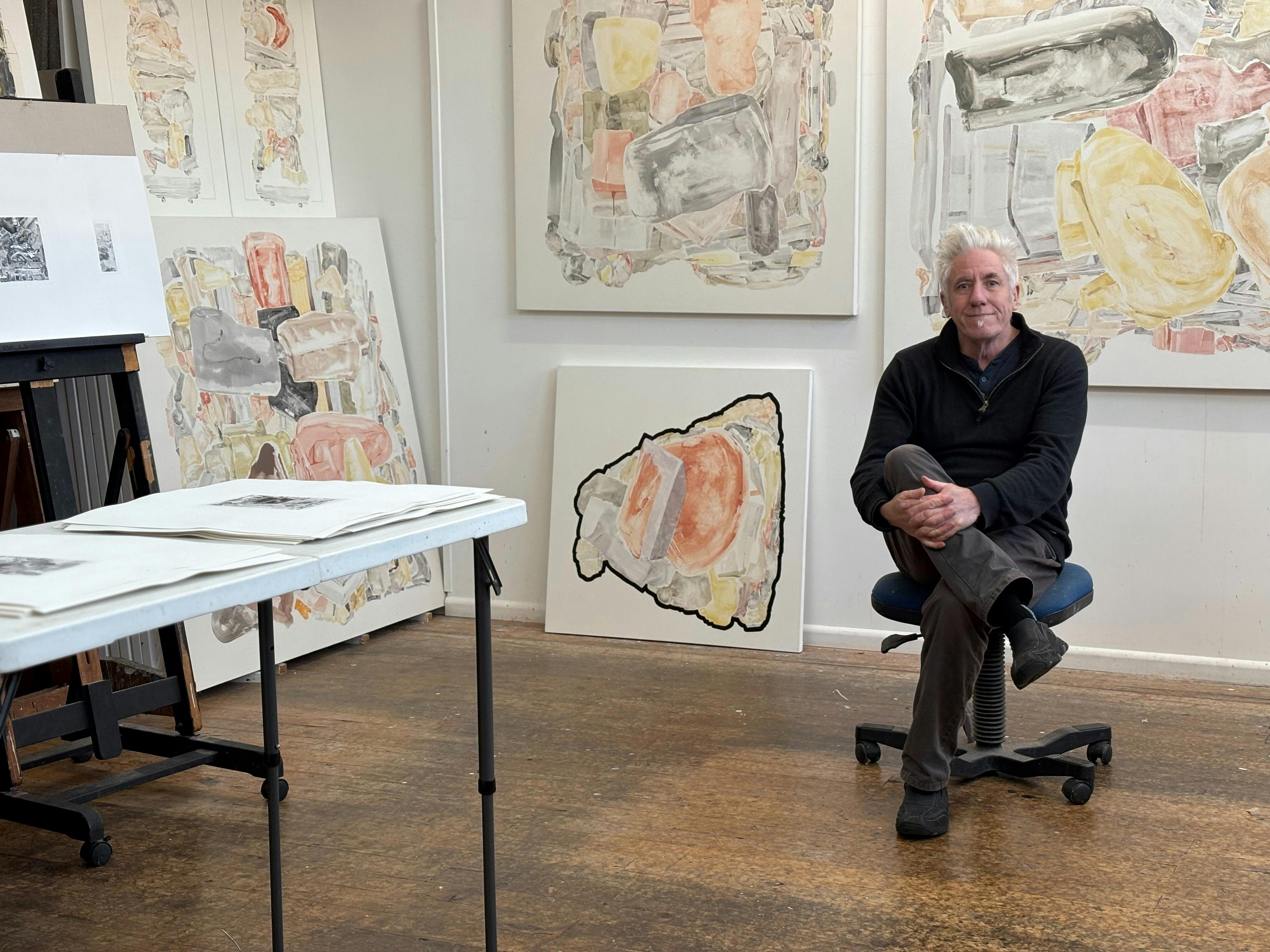 Terry Burrows in his art studio