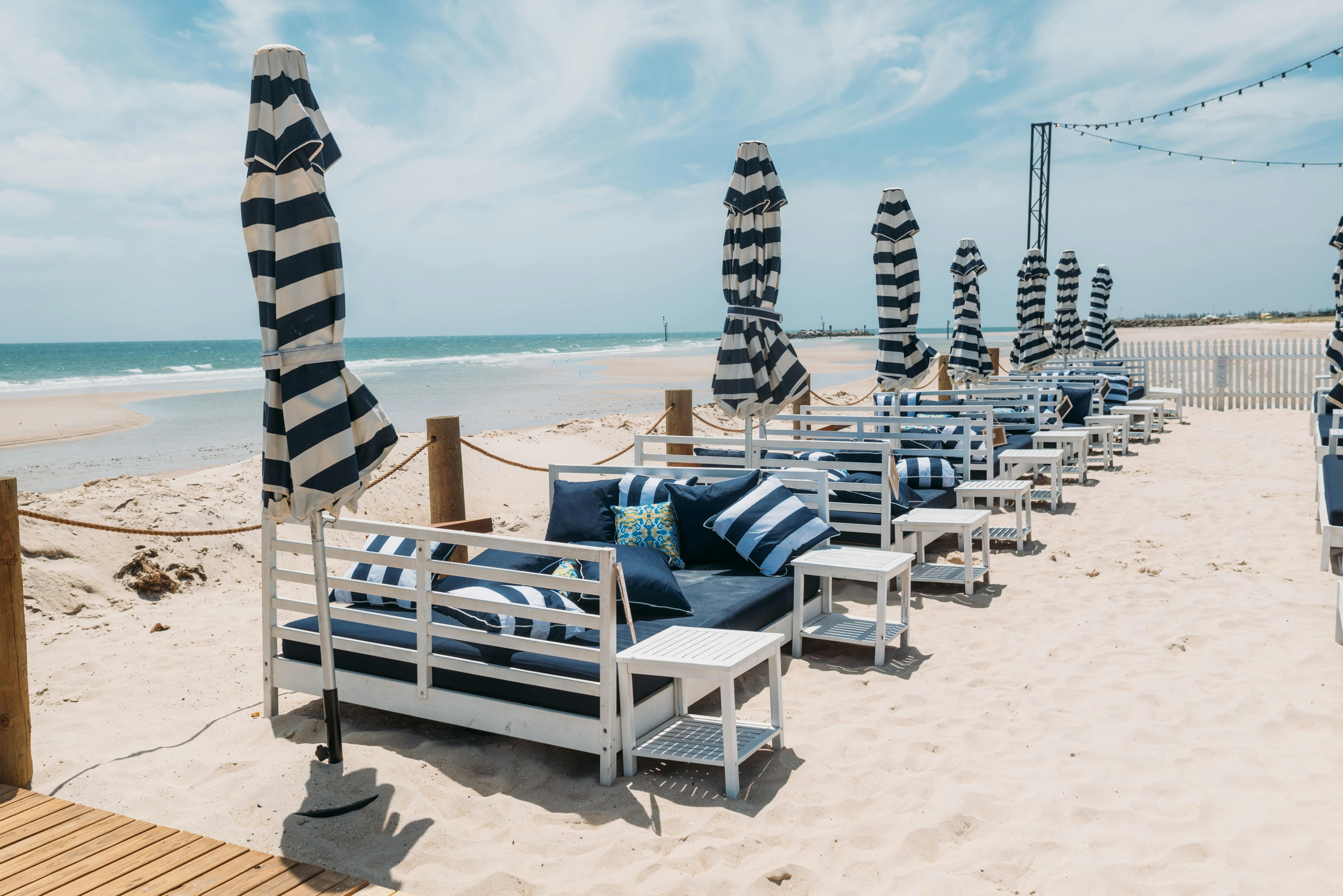 Daybeds at Moseley Beach Club