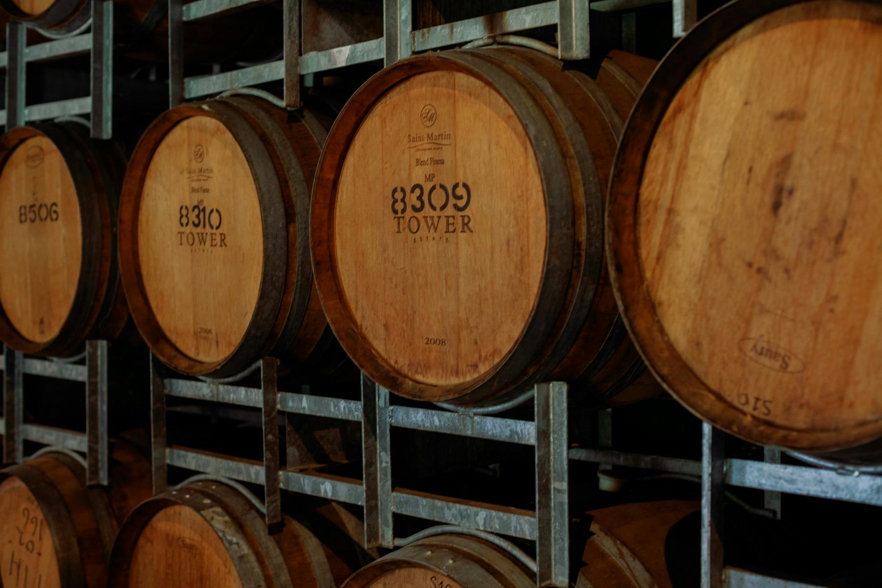 Wine barrels inside one of the Hunter Valleys many beautiful wineries