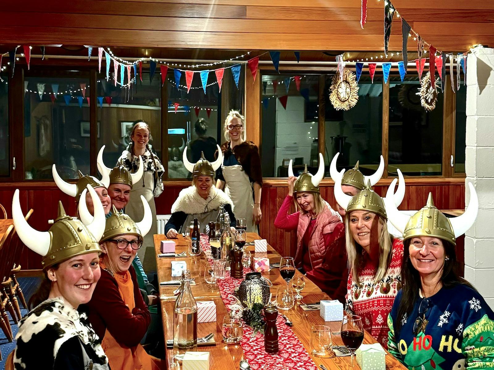 People enjoying a special Yule Dinner at Valhalla Perisher