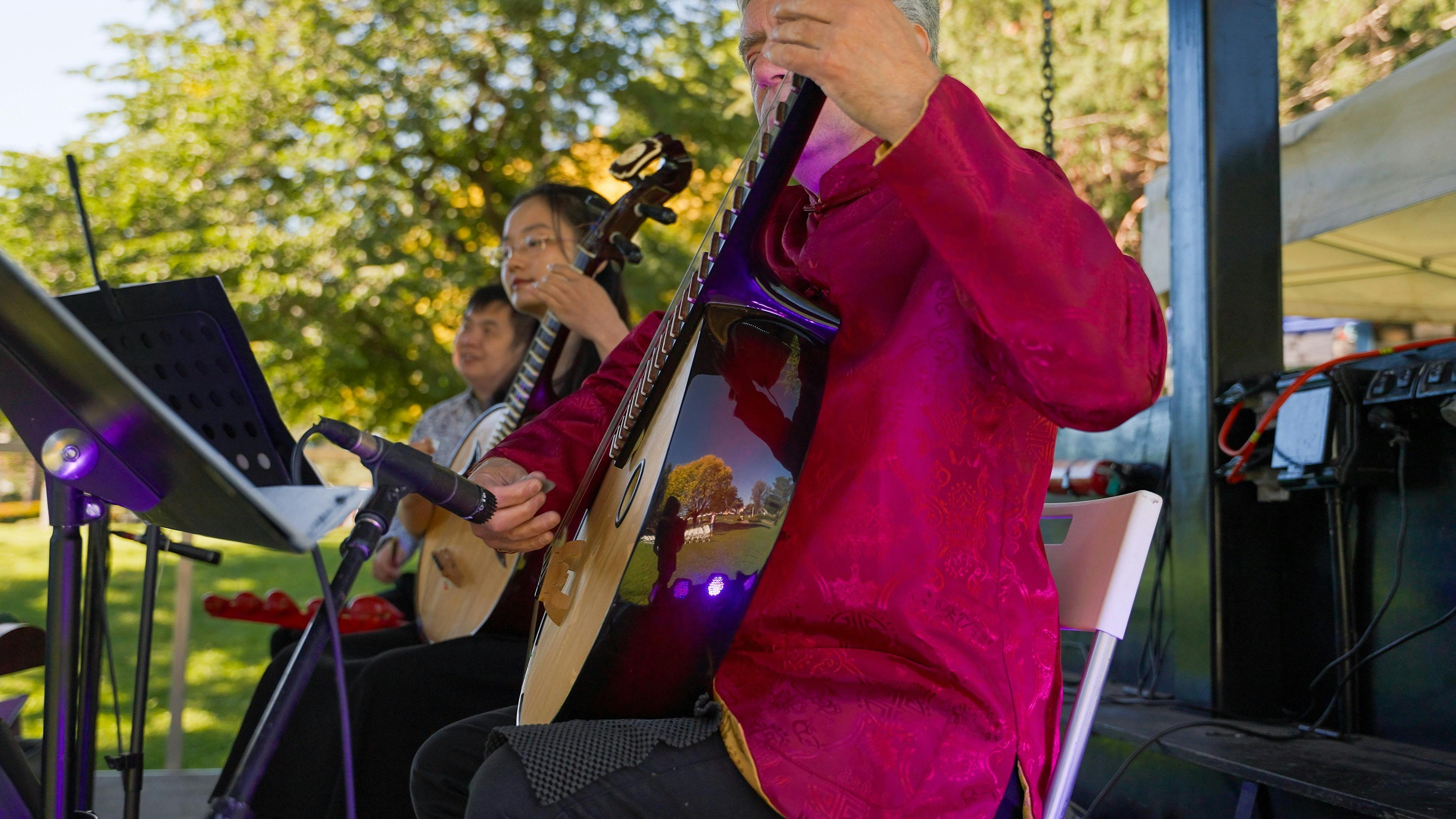 Close up photo of musicians on stage