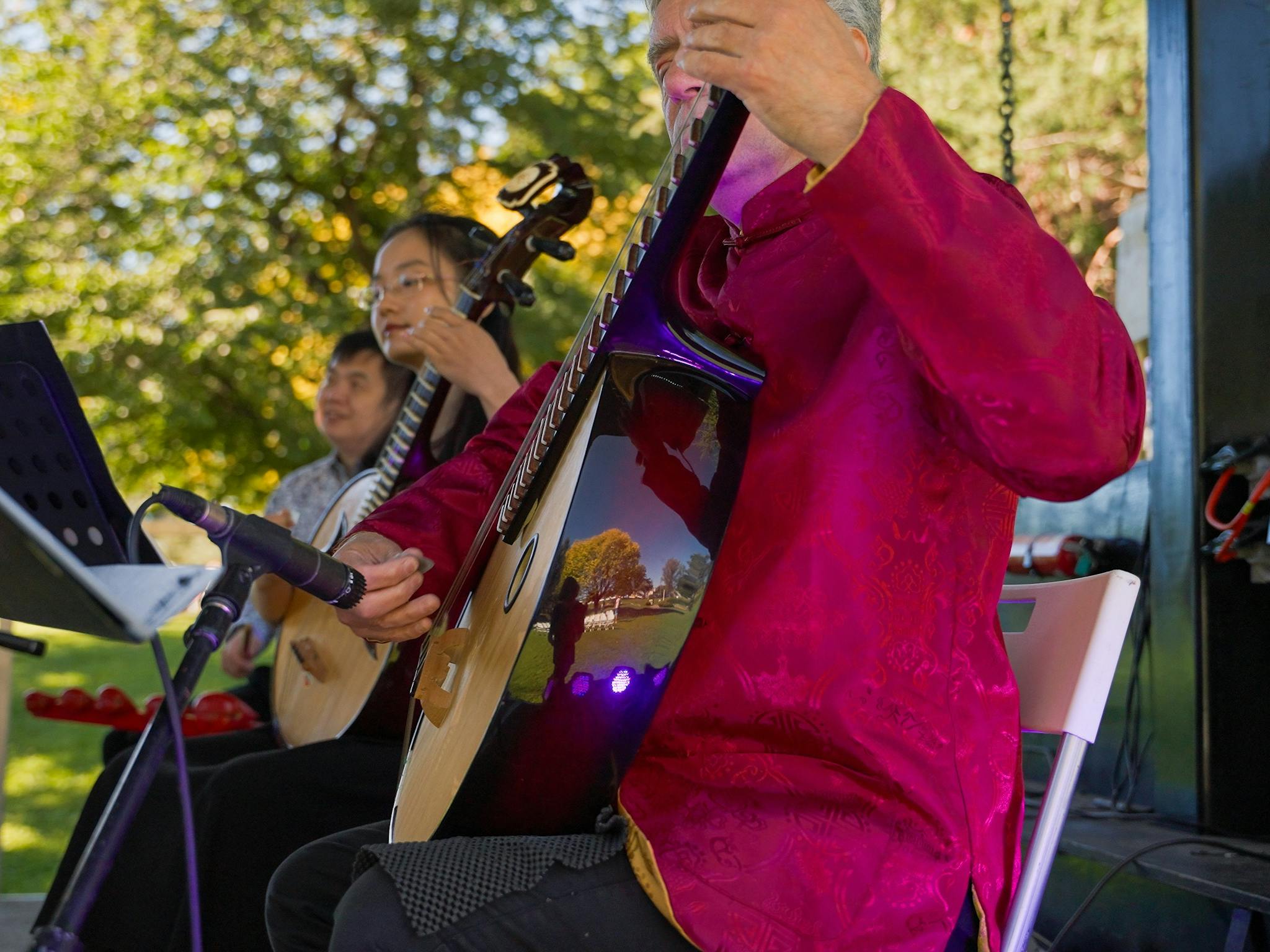 Close up photo of musicians on stage