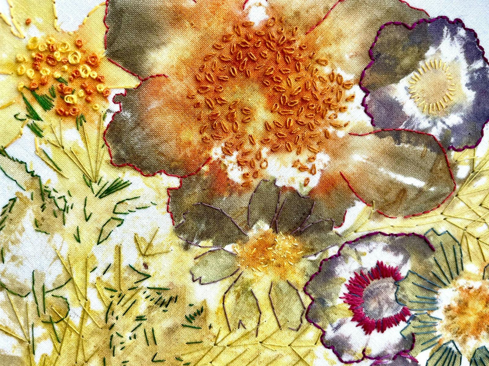 Flower Pounding & Embroidery by Pennie Dreyer from Hummingpea