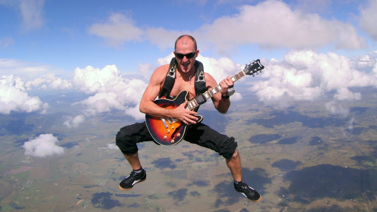 Rockstar - Sitflying guitar player - Equinox Boogie - Freefall and Music Festival
