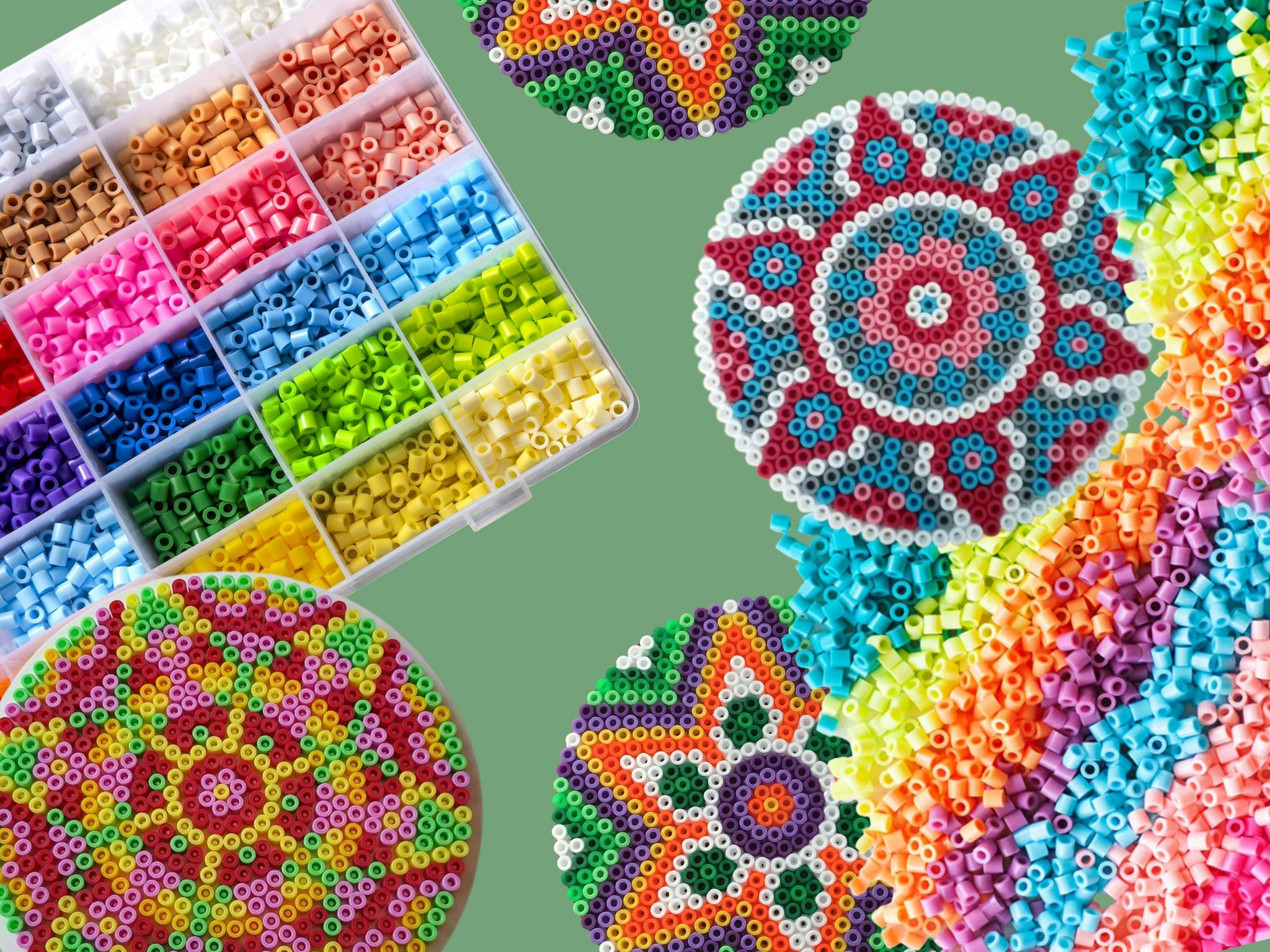 pearla beads melted into mandala shapes