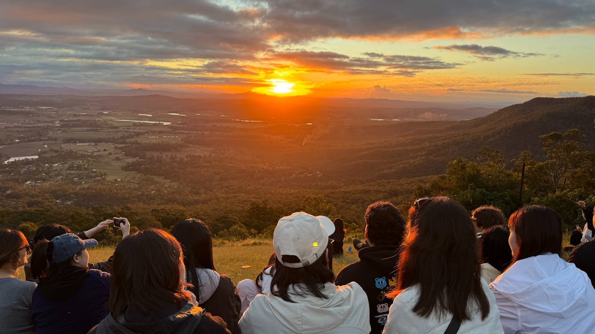 Paradise Tours group at Hang Glider Lookout, Tamborine Mountain