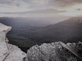 Escarpment view from Lincoln's Rock, Wentworth Falls at sunset